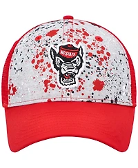 Men's Colosseum Gray, Red Nc State Wolfpack Love Fern Trucker Snapback Hat