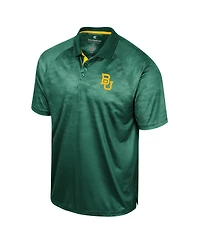 Men's Colosseum Green Baylor Bears Honeycomb Raglan Polo Shirt