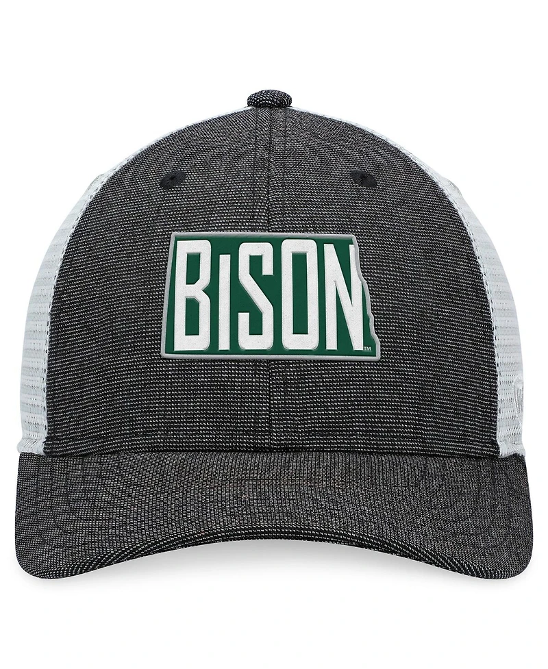 Men's Top of the World Charcoal, White Ndsu Bison Townhall Trucker Snapback Hat