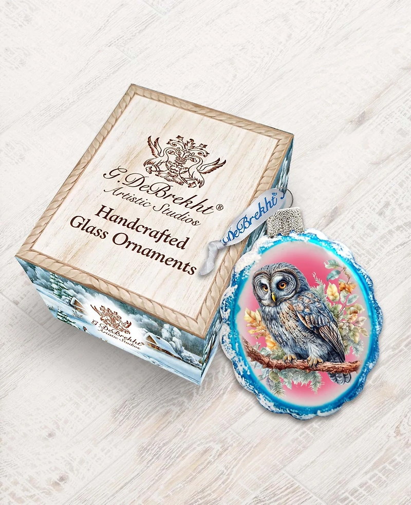 Designocracy Owl Keepsake Mercury Christmas Glass Ornaments G. DeBrekht