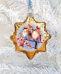 Designocracy Spring Sparrows Keepsake Mercury Glass Christmas Ornaments G. DeBrekht