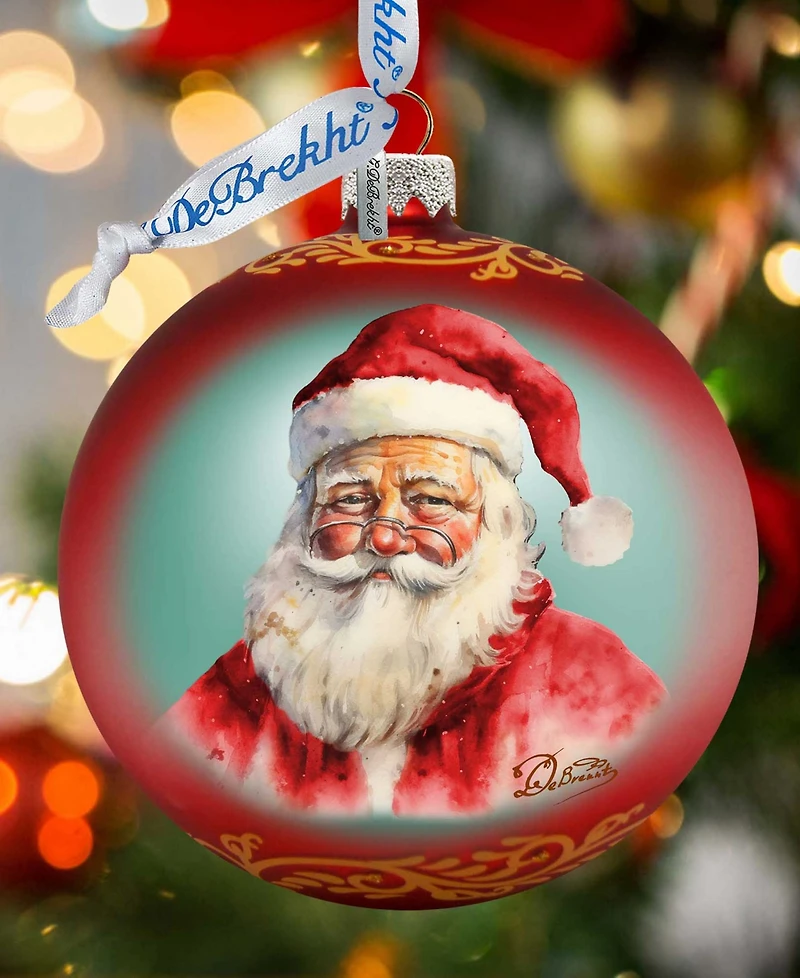 Designocracy Captivating Smile of Santa Ball Mercury Christmas Glass Ornaments G. DeBrekht