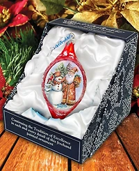 Designocracy Winter Friends Drop Mercury Christmas Glass Ornaments G. DeBrekht