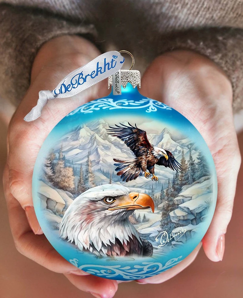 Designocracy The Land of the Free-American Eagle Ball Christmas Glass Ornaments G. DeBrekht