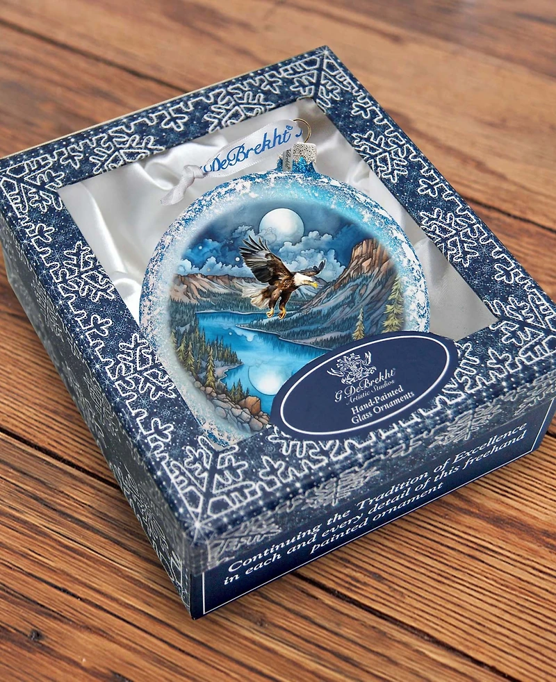 Designocracy Flying Eagle Mercury Glass Christmas Ornaments G. DeBrekht