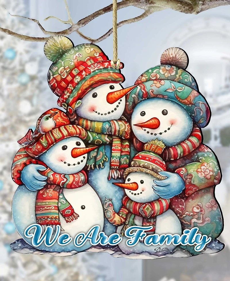 Designocracy Snowmen Family Christmas Wooden Ornaments Holiday Decor G. DeBrekht