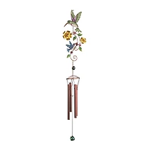 Fc Design 34" Long Hummingbird with Flower Suncatcher Wind Chime Home Decor Perfect Gift for House Warming, Holidays and Birthdays