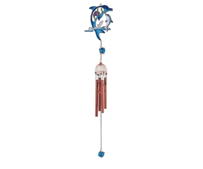 22" Long Dolphin Wind Chime with Copper Gem