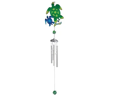 28" Long Blue and Green Sea Turtle Suncatcher Wind Chime Marine Life