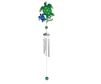 28" Long Blue and Green Sea Turtle Suncatcher Wind Chime Marine Life