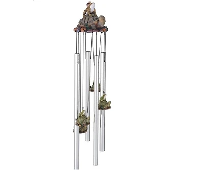 23" Long Frog and Turtle Round Top Wind Chime
