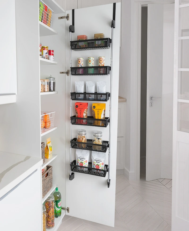 Smart Design 6-Tier Over the Door Pantry Organizer with 6 Full Baskets
