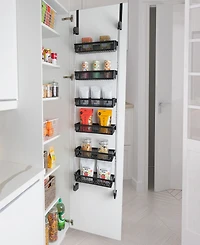 Smart Design 6-Tier Over the Door Pantry Organizer with 6 Full Baskets