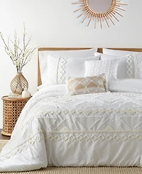 Levtex Harleson Diamond Embroidered Tassels Decorative Pillow, 14" x 18"