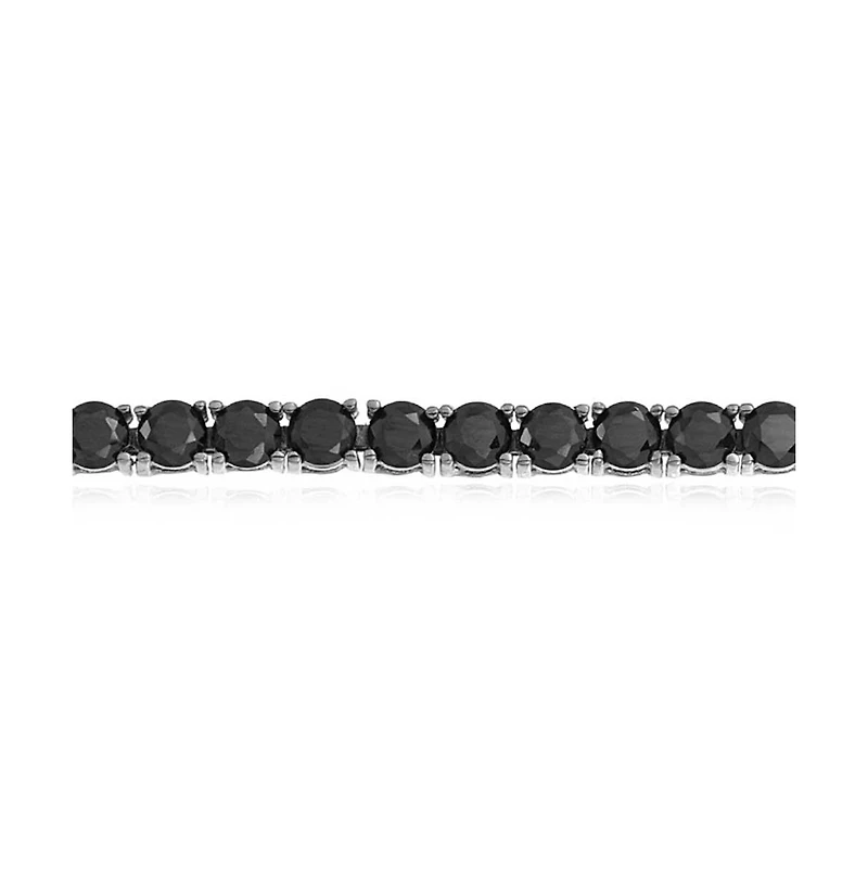 Bling Jewelry Jewelry 10 Ct Cz Round Solitaire Tennis Bracelet Cubic Zirconia Black Sterling Silver 7 Inch