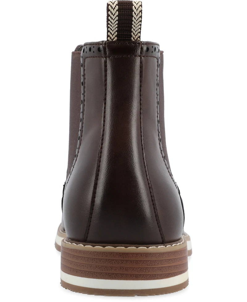 Vance Co. Men's Thorpe Tru Comfort Foam Wingtip Slip-On Chelsea Boots