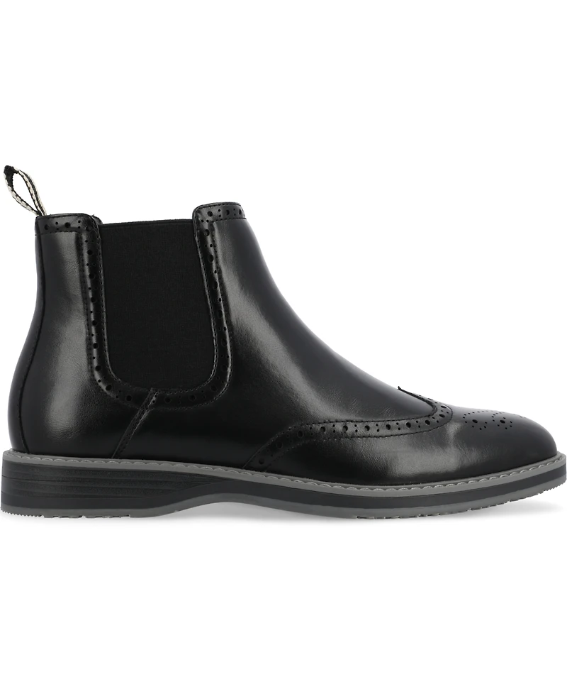 Vance Co. Men's Thorpe Tru Comfort Foam Wingtip Slip-On Chelsea Boots
