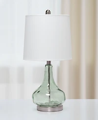All The Rages Rippled Glass Table Lamp with White Fabric Shade