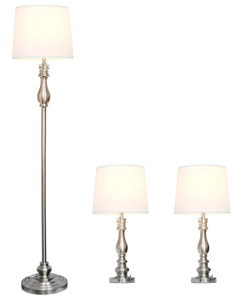 Lalia Home Morocco Classic 3 Piece Metal Lamp Set