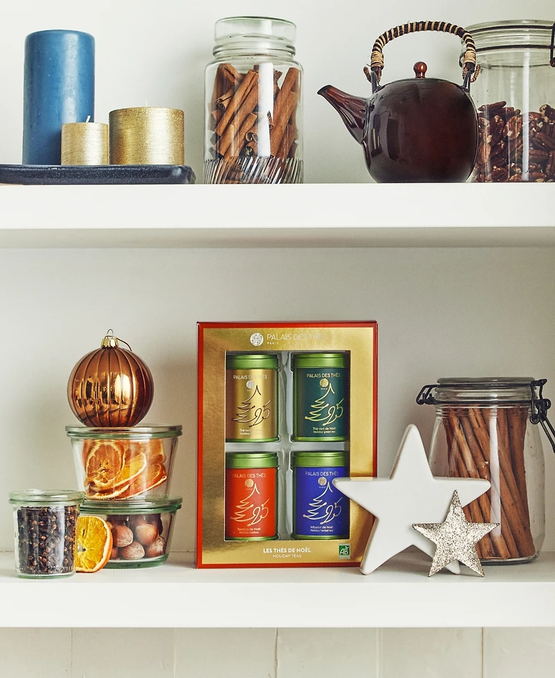 Palais des Thes Holiday 2025 Gift Set of Loose Leaf Mini Tins, 4 Pieces