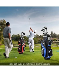 Costway Lightweight Golf Cart Bag with 14 Way Top Dividers 9 Pockets Rain Hood Cooler