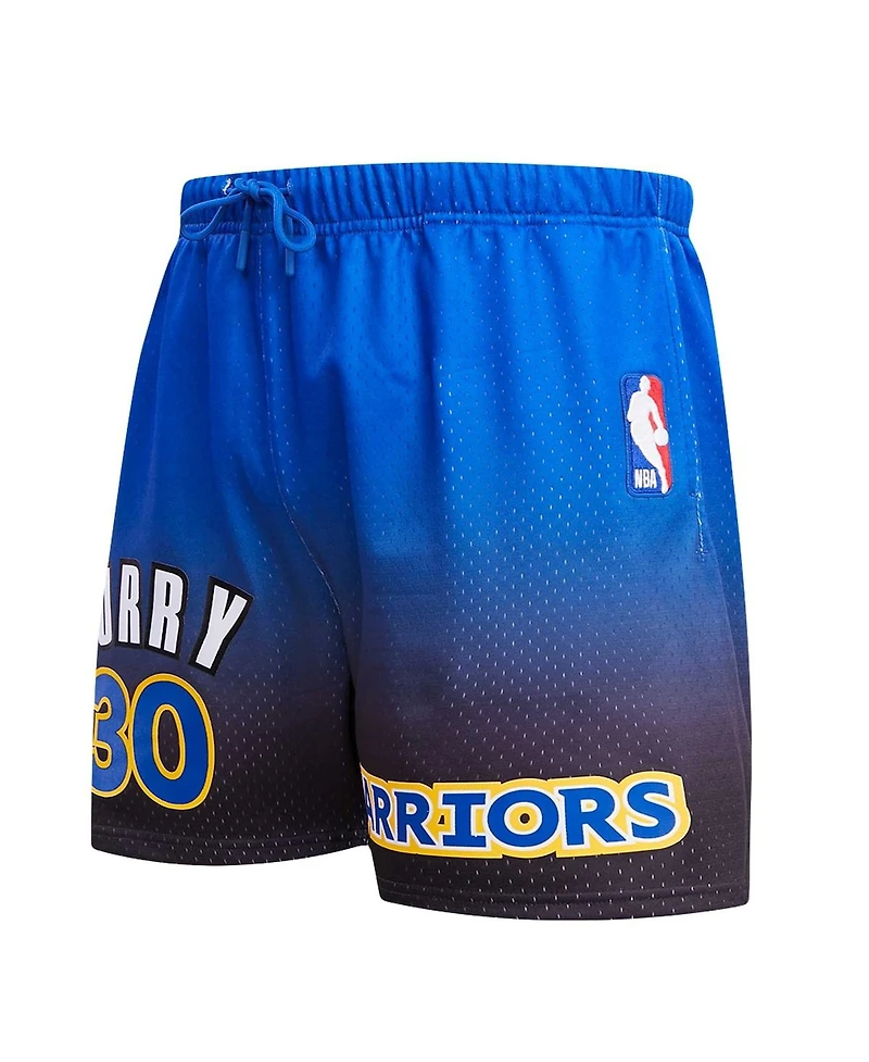 Men's Pro Standard Stephen Curry Royal, Black Golden State Warriors Ombre Name and Number Shorts