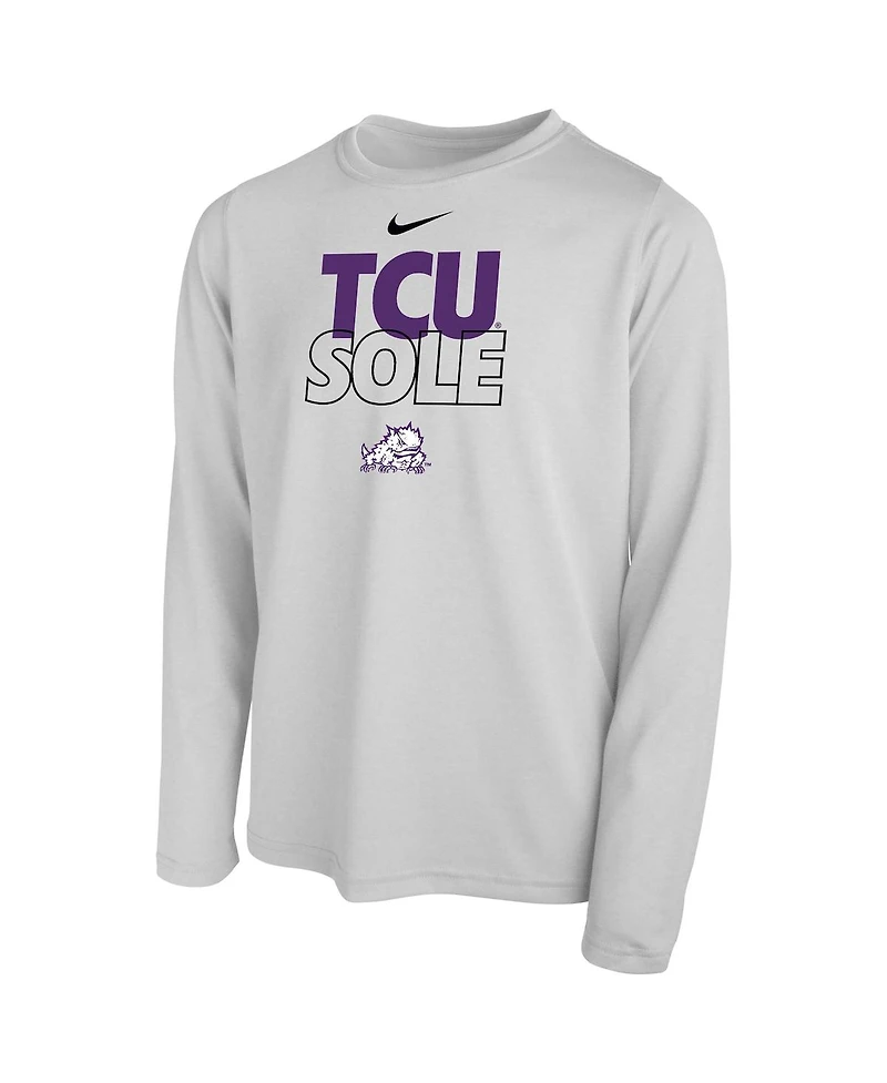Big Boys Nike White Tcu Horned Frogs 2023 On Court Sole Bench T-shirt