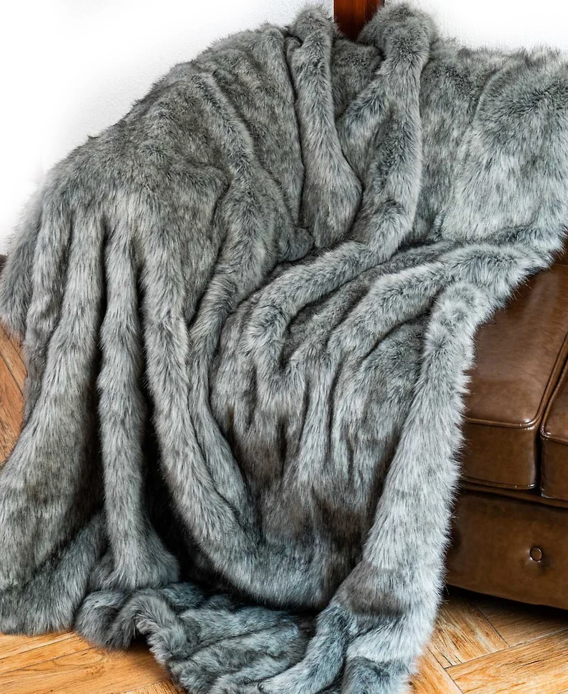 Battilo Luxury Tipped Faux Fur Throw, 60" x 80"