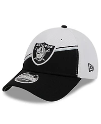Men's New Era White, Black Las Vegas Raiders 2023 Sideline 9FORTY Adjustable Hat
