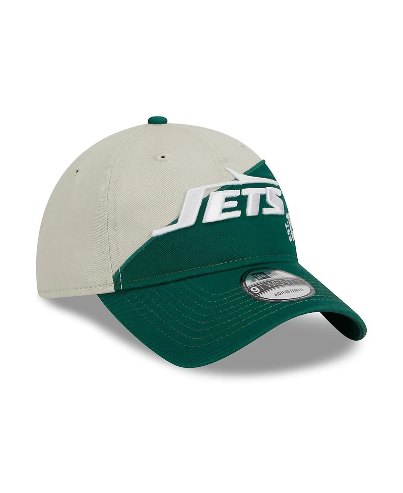 Men's New Era Cream, Green New York Jets 2023 Sideline Historic 9TWENTY Adjustable Hat