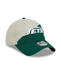 Men's New Era Cream, Green New York Jets 2023 Sideline Historic 9TWENTY Adjustable Hat