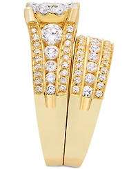 Diamond Multirow Halo Bridal Set (2 ct. t.w.) in 14k Gold