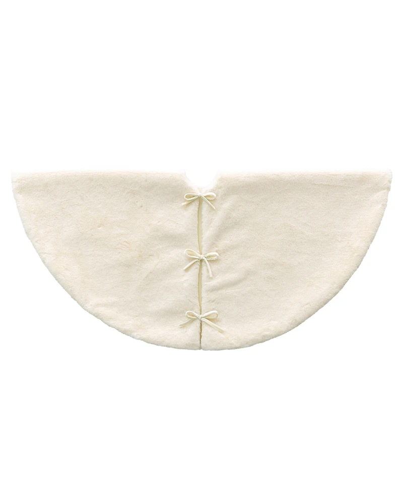 Glitzhome 48" D Faux Fur Christmas Tree Skirt