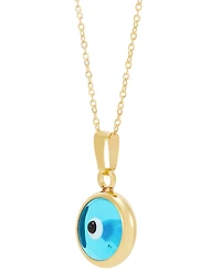 Enamel Evil-Eye 18" Pendant Necklace in 10k Gold