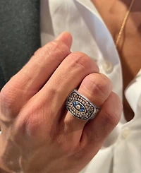 Le Vian Chocolatier Men's Blueberry Sapphire (1/6 ct. t.w.) & Chocolate Diamond (1-1/4 ct. t.w.) Evil Eye Ring in 14k Two-Tone Gold