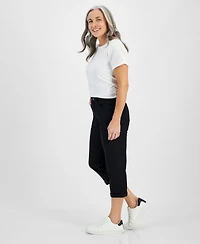 Style & Co Petite Mid-Rise Curvy Roll-Cuff Capri Jeans