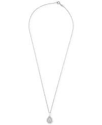 Diamond Teardrop 18" Pendant Necklace (1/4 ct. t.w.) in Sterling Silver, Created for Macy's