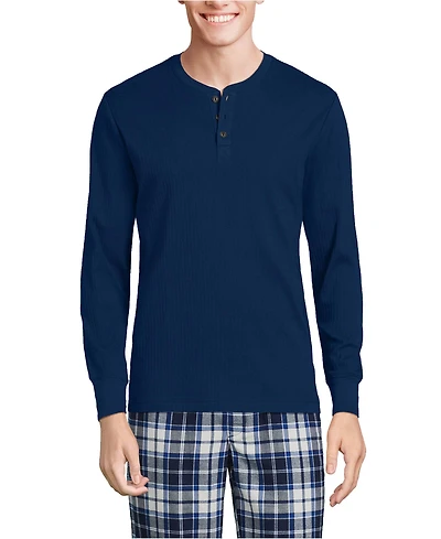 Lands' End Big & Tall Knit Rib Pajama Henley