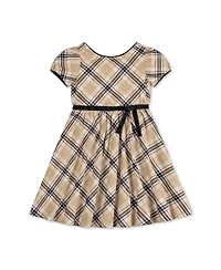 Hope & Henry Big Girls Puff Sleeve Party Dress with Velvet Trim