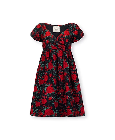 Hope & Henry Women's Puff Sleeve Crossover Party Dress