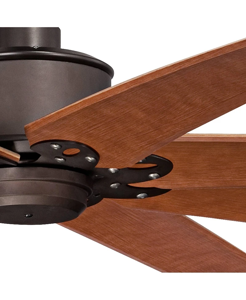 Casa Vieja 72" Predator Industrial Rustic Farmhouse Indoor Outdoor Ceiling Fan with Remote Control English Bronze Cherry Damp Rated for Patio Exterior