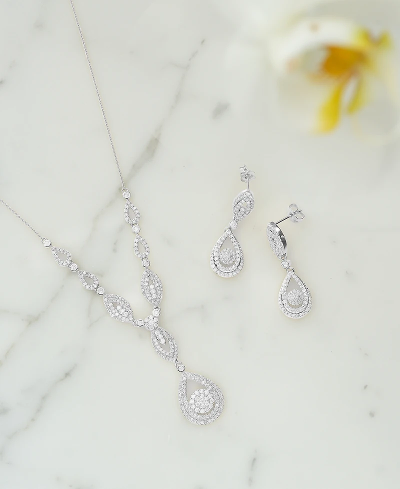 Wrapped in Love Diamond Dangling Drop Earrings in 14k White Gold or 14k Yellow Gold (1 ct. t.w.), Created for Macy's