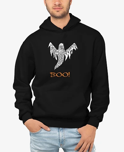La Pop Art Men's Halloween Ghost Word Hooded Sweatshirt