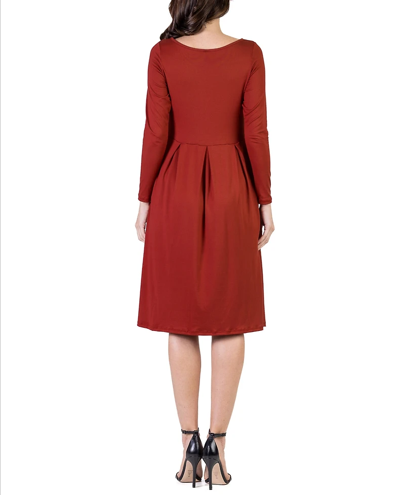 Women's Midi Length Fit and Flare Dress