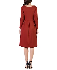 Women's Midi Length Fit and Flare Dress