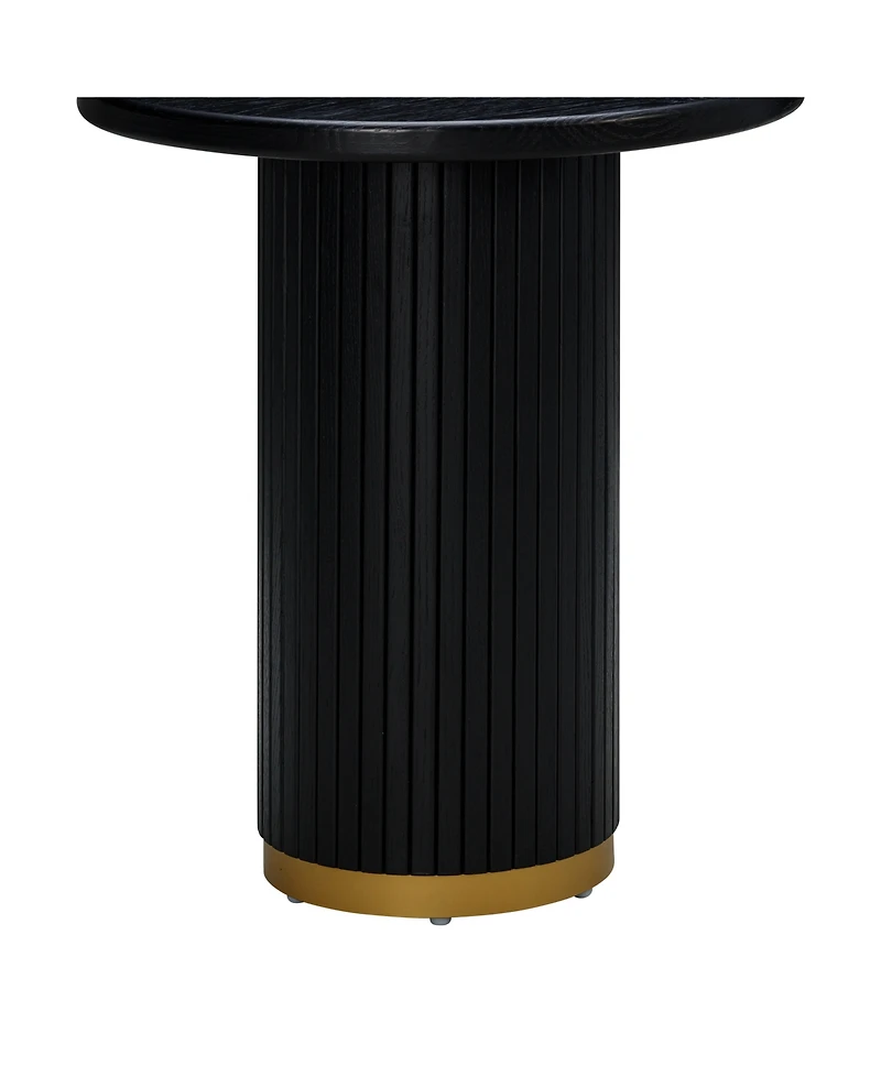 Tov Furniture 1 Piece Oak Brass Accent Entry Table