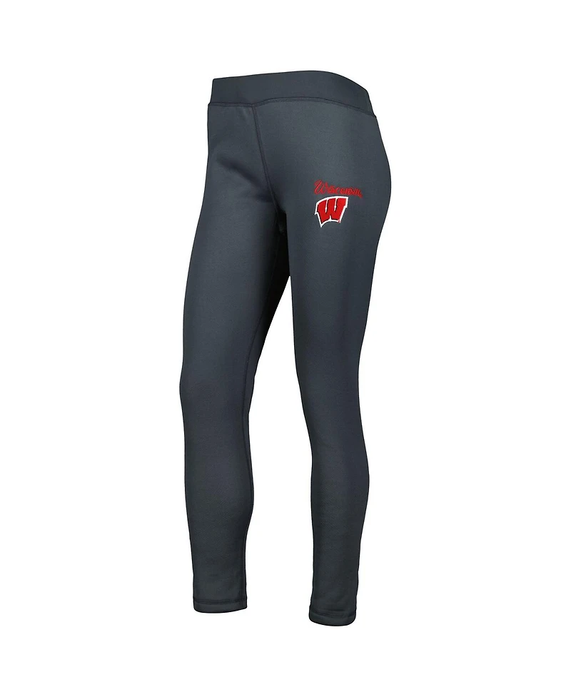 Women's Concepts Sport Charcoal Wisconsin Badgers Upbeat Sherpa Leggings