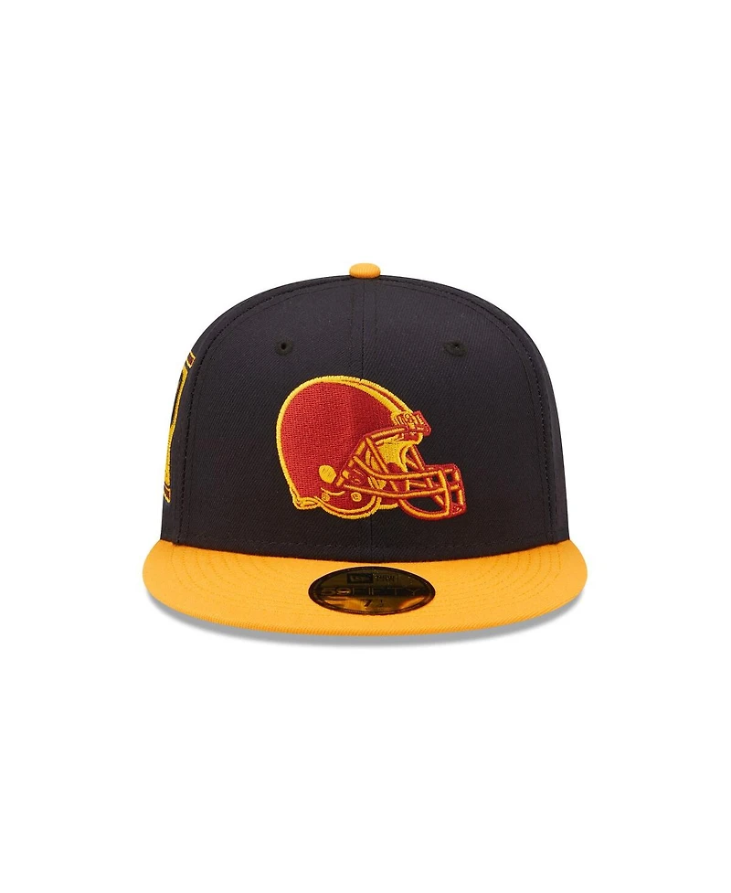 Men's New Era Navy, Gold Cleveland Browns 60th Anniversary 59FIFTY Fitted Hat