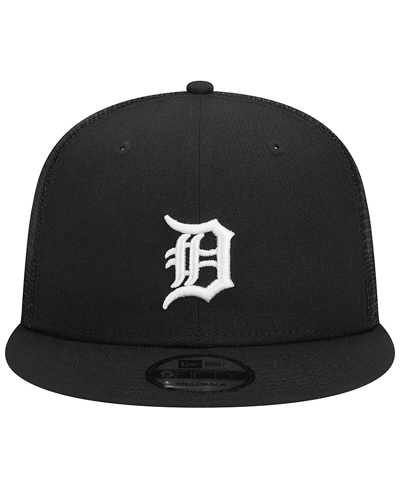 Men's New Era Black Detroit Tigers Trucker 9FIFTY Snapback Hat