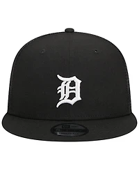 Men's New Era Black Detroit Tigers Trucker 9FIFTY Snapback Hat